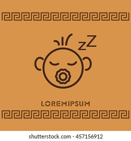 Web line icon. Sleeping child