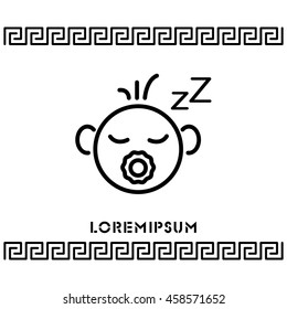 Web line icon. Sleeping child