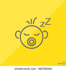 Web line icon. Sleeping child