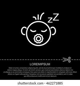 Web line icon. Sleeping child