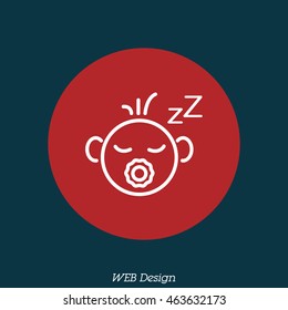 Web line icon. Sleeping child