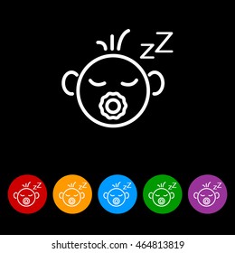 Web line icon. Sleeping child