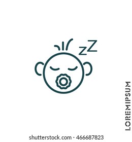 Web line icon. Sleeping child