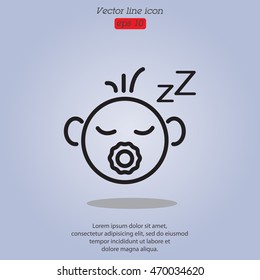 Web line icon. Sleeping child