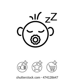 Web line icon. Sleeping child