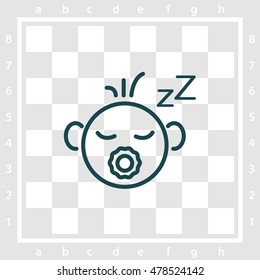 Web line icon. Sleeping child