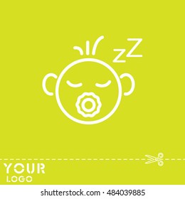 Web line icon. Sleeping child