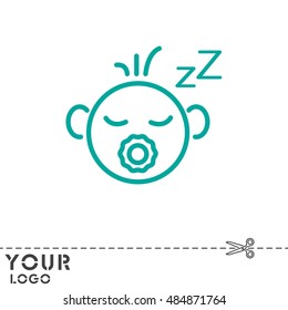 Web line icon. Sleeping child