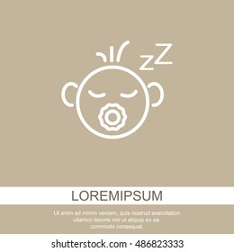 Web line icon. Sleeping child