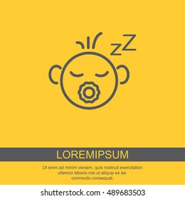 Web line icon. Sleeping child