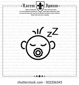 Web line icon. Sleeping child