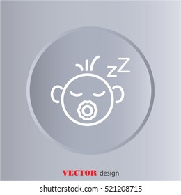 Web line icon. Sleeping child