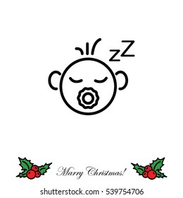 Web line icon. Sleeping child