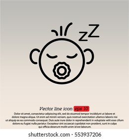 Web line icon. Sleeping child