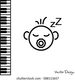 Web line icon. Sleeping child