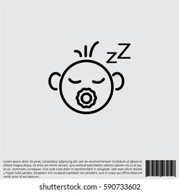 Web line icon. Sleeping child