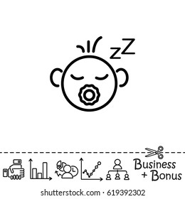 Web line icon. Sleeping child