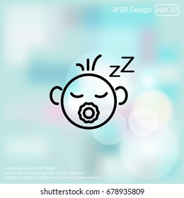 Web line icon. Sleeping child