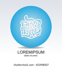 Web line icon. Small intestine