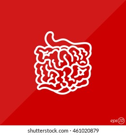Web line icon. Small intestine