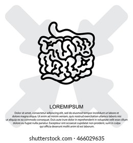 Web line icon. Small intestine