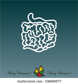 Web line icon. Small intestine