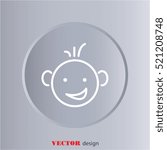 Web line icon. Smiling child, fanny baby