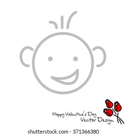 Web line icon. Smiling child, fanny baby