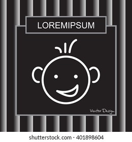 Web line icon. Smiling child, fanny baby