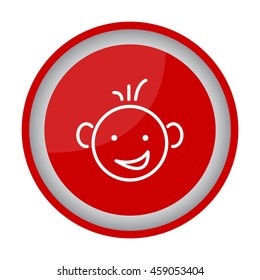 Web line icon. Smiling child, fanny baby