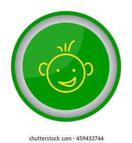 Web line icon. Smiling child, fanny baby