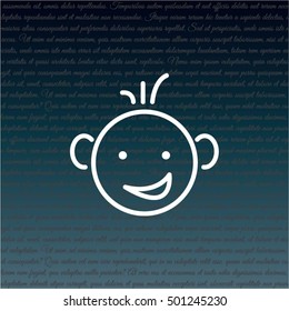 Web line icon. Smiling child, fanny baby
