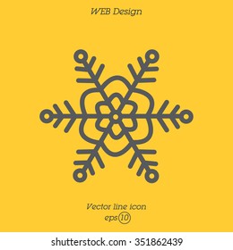 Web line icon. Snowflake
