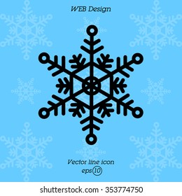 Web line icon. Snowflake