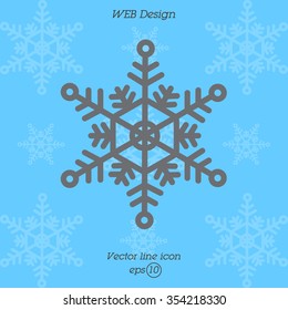 Web line icon. Snowflake