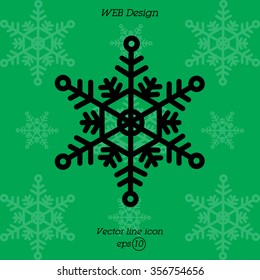 Web line icon. Snowflake