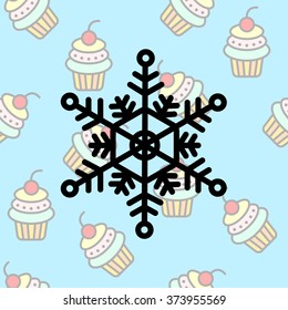 Web line icon. Snowflake