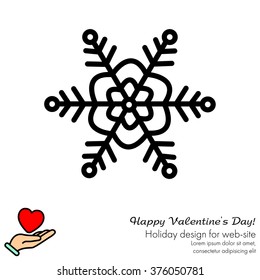 Web line icon. Snowflake