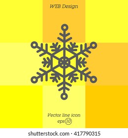 Web line icon. Snowflake