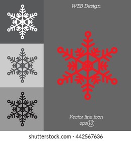 Web line icon. Snowflake
