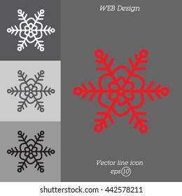 Web line icon. Snowflake