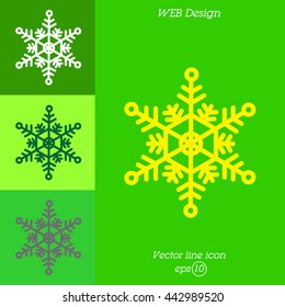 Web line icon. Snowflake