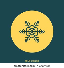 Web line icon. Snowflake
