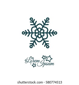 Web line icon. Snowflake