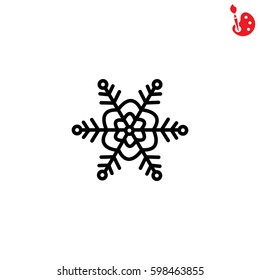 Web line icon. Snowflake