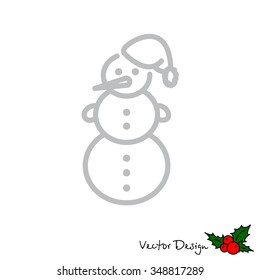 Web line icon. Snowman