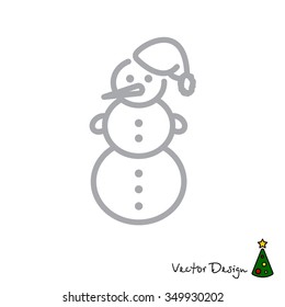 Web line icon. Snowman