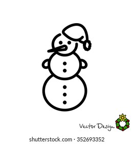 Web line icon. Snowman