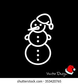 Web line icon. Snowman