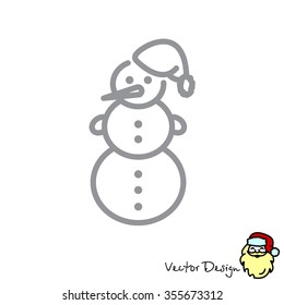 Web line icon. Snowman